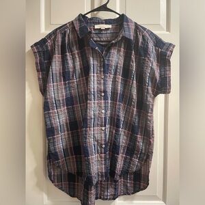 Loft Plaid Blouse